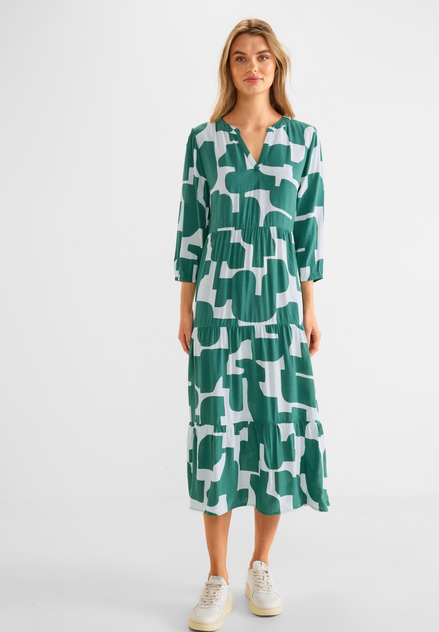 Dames Street One | Street One Maxi Jurk Lagoon Green 143573 24957