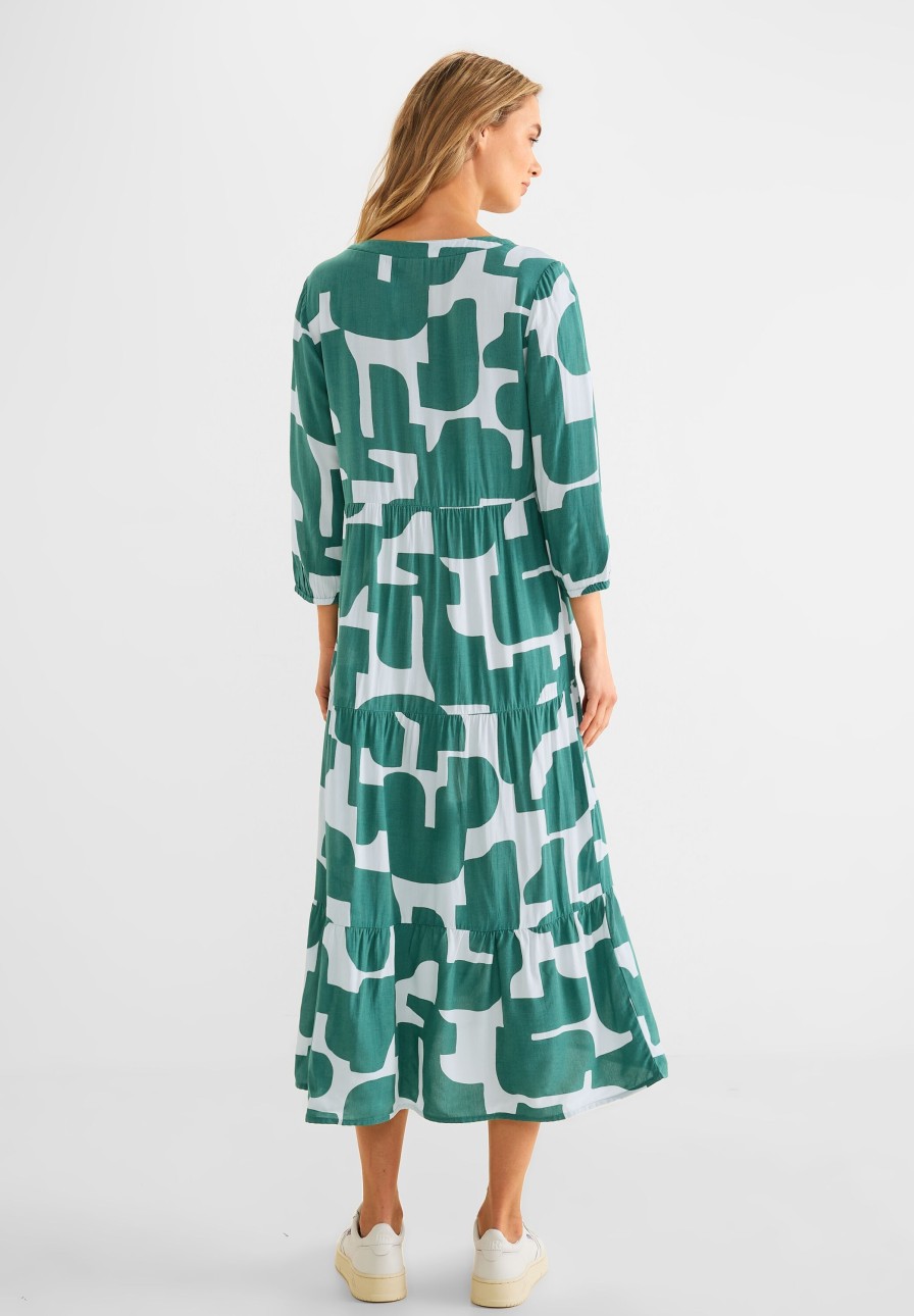 Dames Street One | Street One Maxi Jurk Lagoon Green 143573 24957