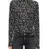 Dames S.Oliver | Qs By S.Oliver Print Col Shirt Black 2135426 99A6