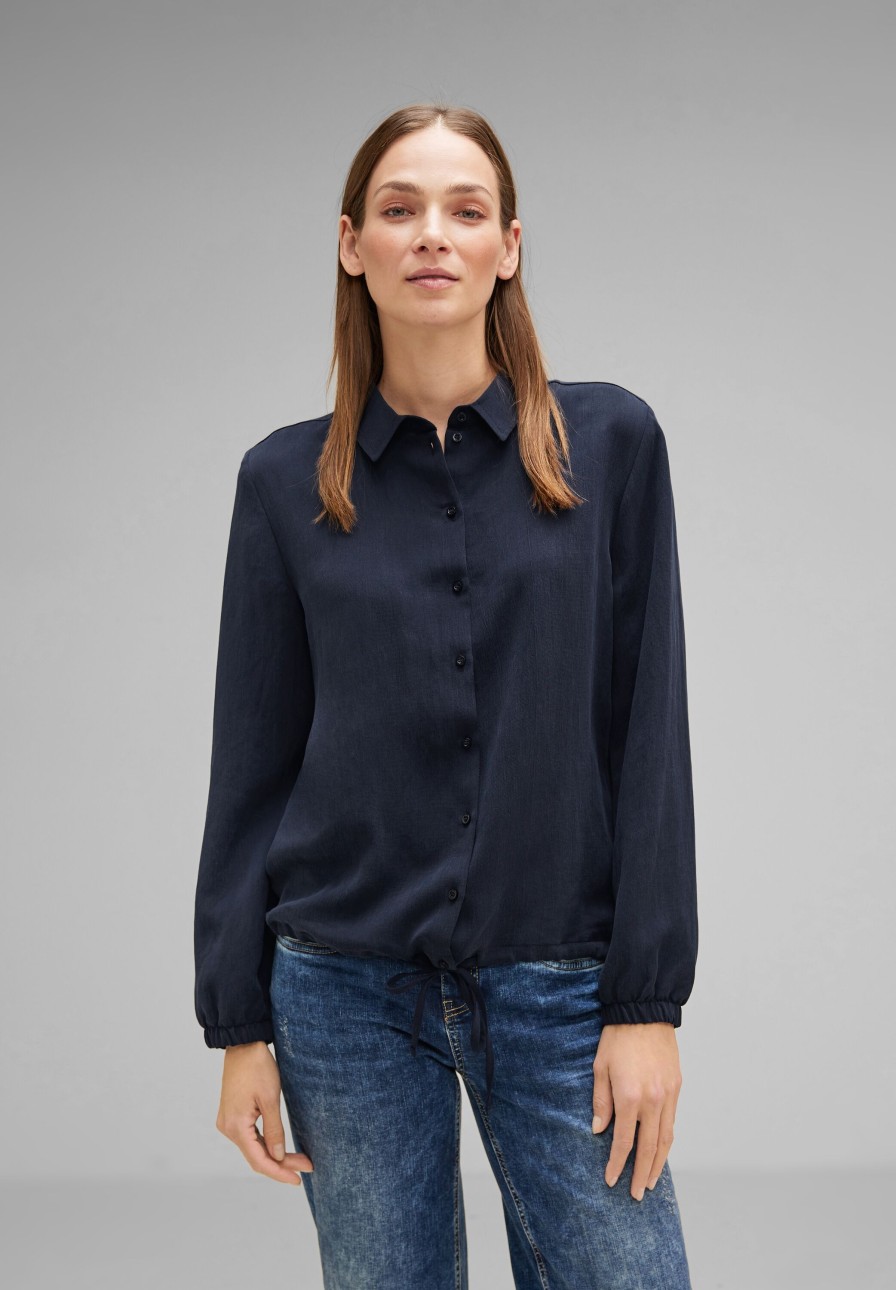 Dames Street One | Street One Blouse Deep Blue 344277 11238