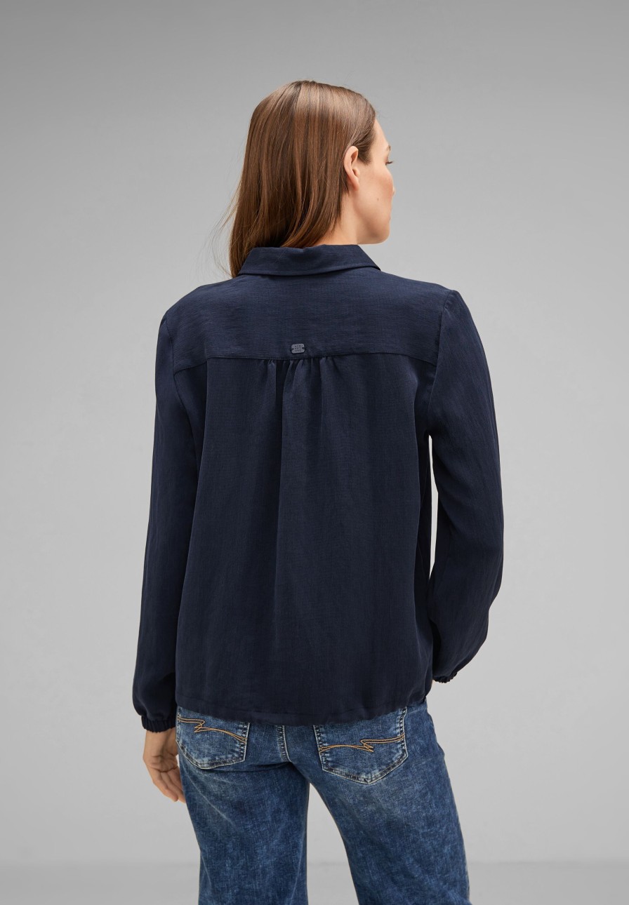 Dames Street One | Street One Blouse Deep Blue 344277 11238