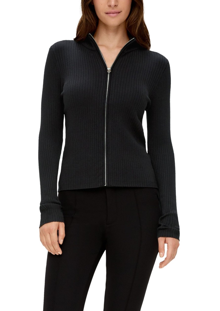 Dames S.Oliver | Qs By S. Oliver Rib Vest Black 2137670 9999