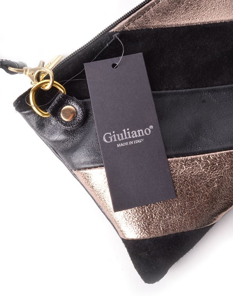 Dames Guilano mode & accessoire | Guiliano Rainblow Metallic Tas Zwart 552807