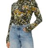 Dames S.Oliver | Qs By S.Oliver Print Col Shirt Green 2135426 77A7