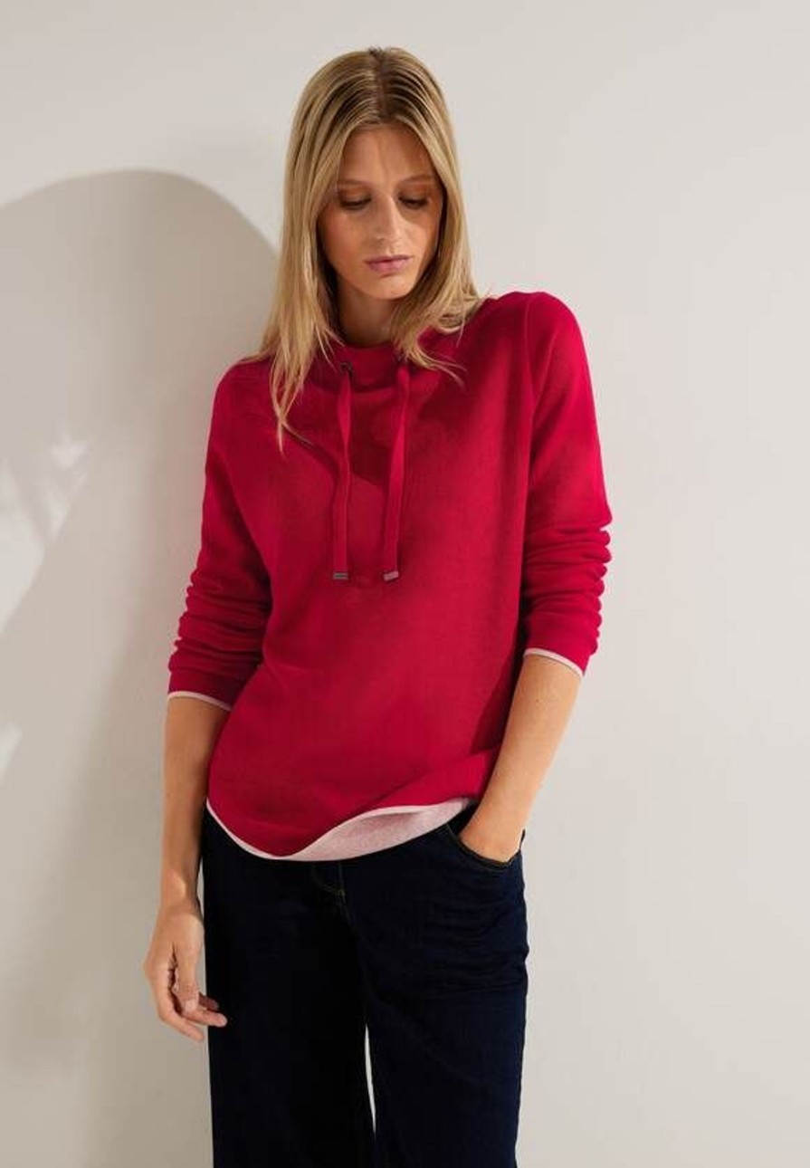 Dames Cecil | Cecil Doubleface Trui Casual Red 302475 24935