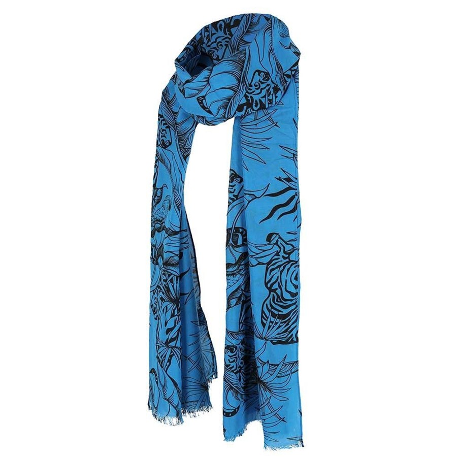 Dames Sarlini | Sarlini Lange Print Sjaal Kobalt 000420-00397