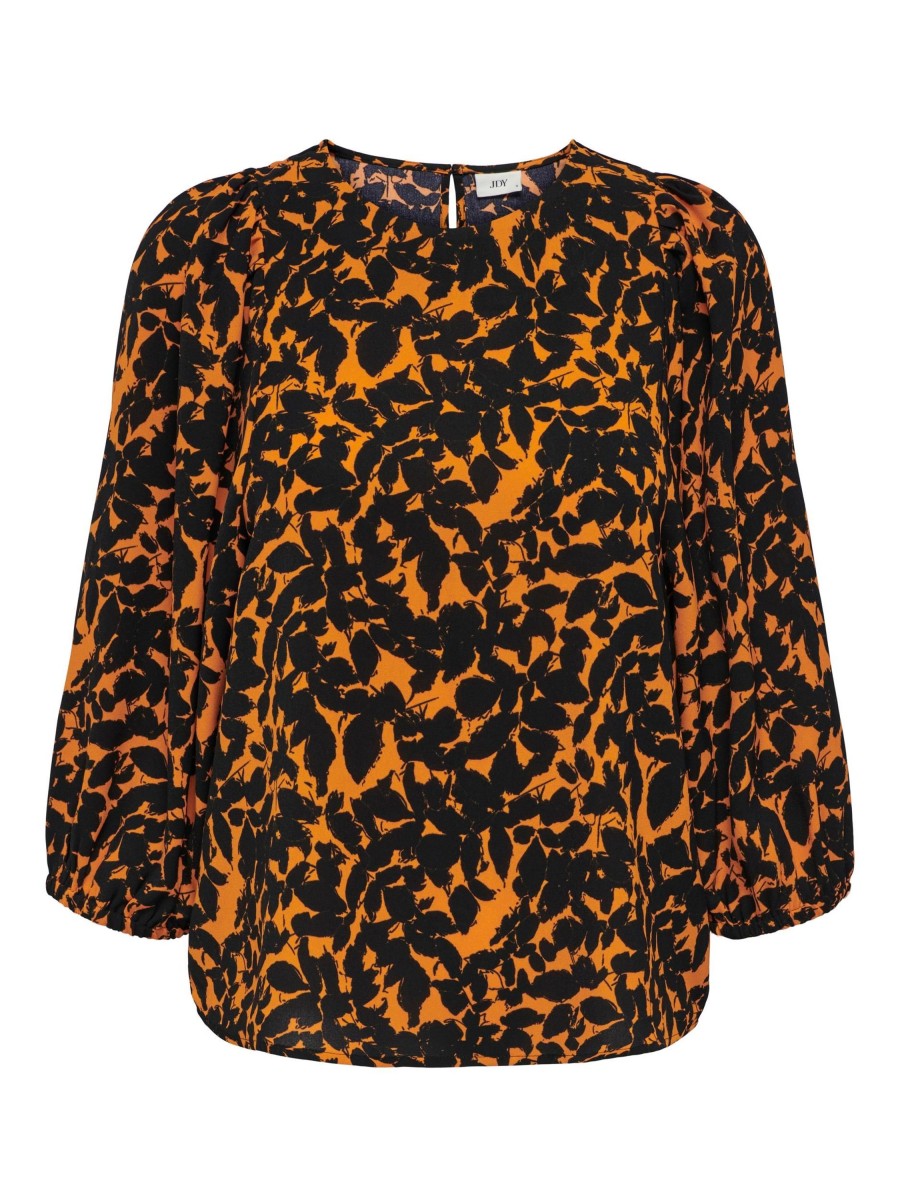 Dames Jacqueline de Yong | Jdy Print Blouse Orange Pepper 15270946