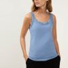 Dames Street One | Street One Kanten Top Feather Blue 320031 14964