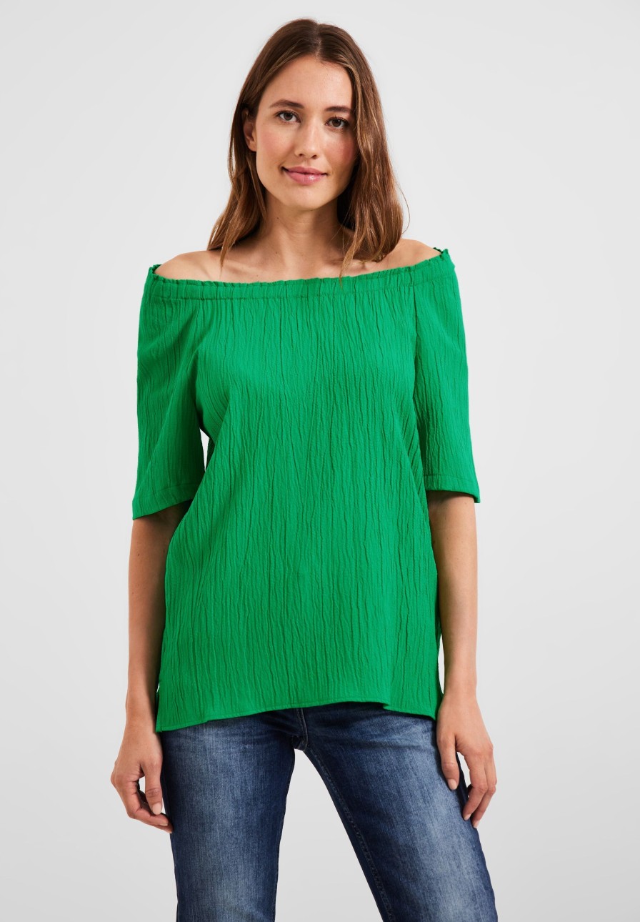 Dames Cecil | Cecil Off Shoulder Blouse Fresh Green 344029 14794