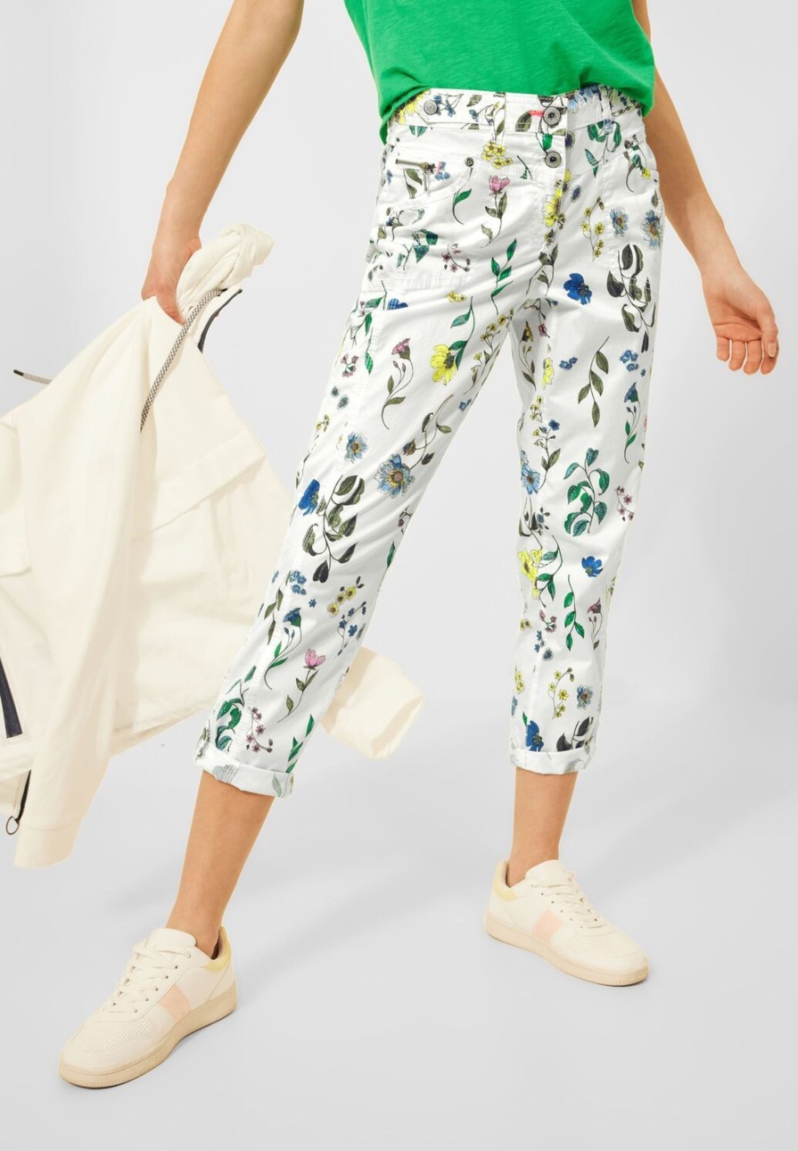 Dames Cecil | Cecil Print Broek Vanilla White 375100 33474