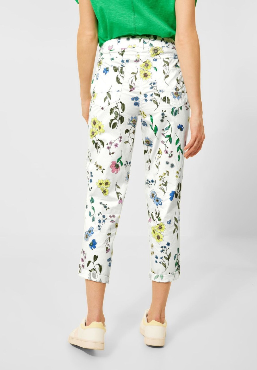 Dames Cecil | Cecil Print Broek Vanilla White 375100 33474