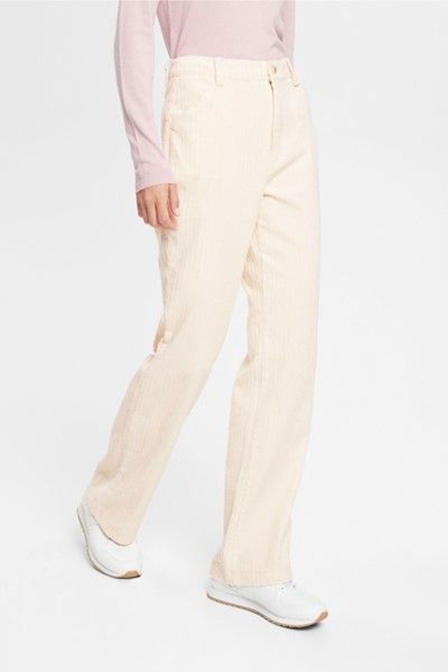 Dames Esprit | Esprit Corduroy Broek Off White 102Ee1B349 110