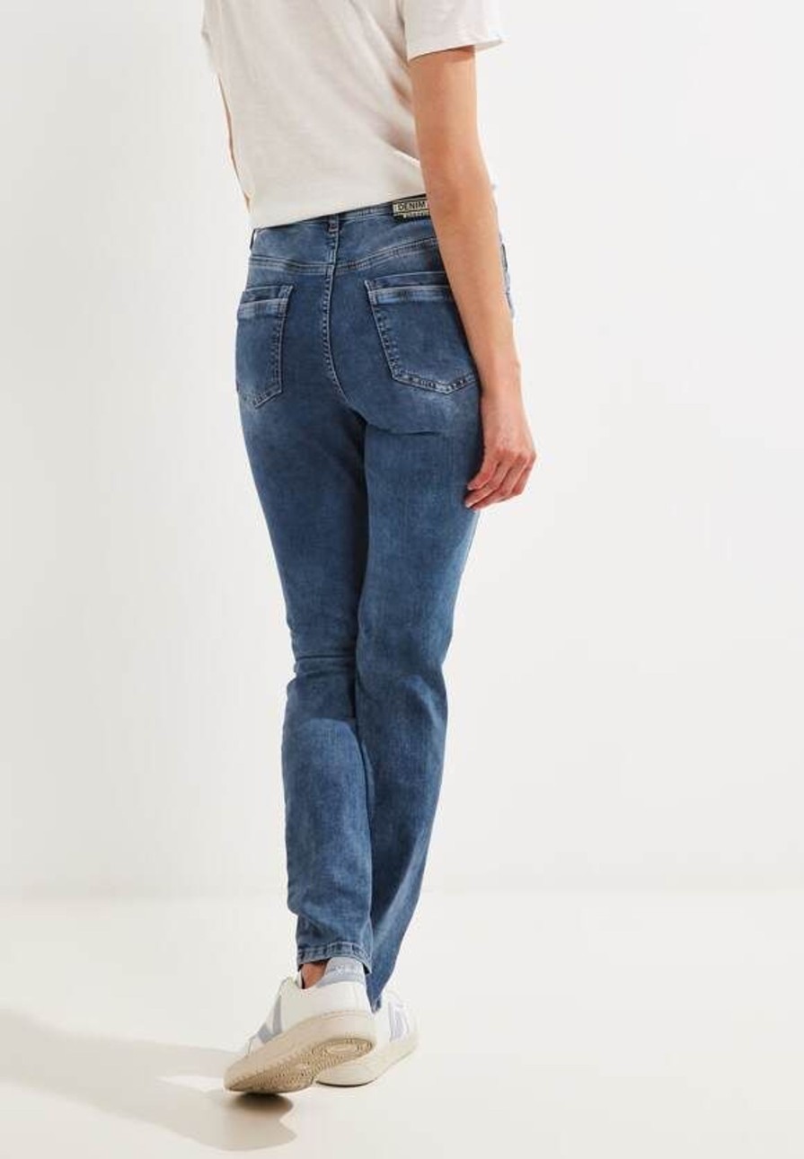 Dames Cecil | Cecil Denim Toronto Mid Blue Wash 376494 10284