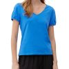 Dames S.Oliver | Qs Shirt Met Pofmouw Blue 2127908 5547