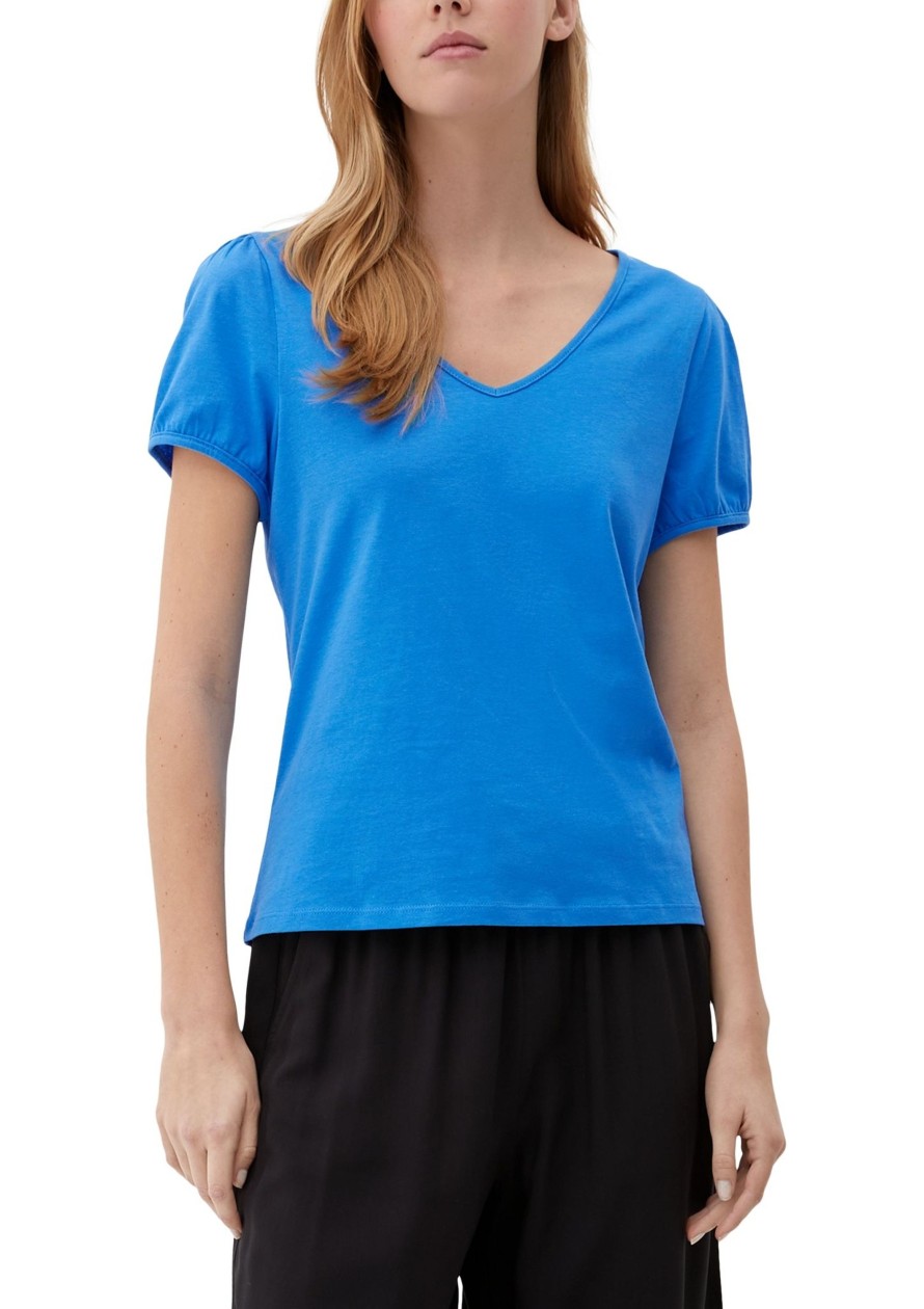 Dames S.Oliver | Qs Shirt Met Pofmouw Blue 2127908 5547