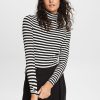 Dames Esprit | Esprit Streep Col Shirt Black 093Eo1K301 001