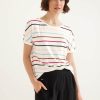 Dames Street One | Street One Streep Shirt Off White 319603 30108