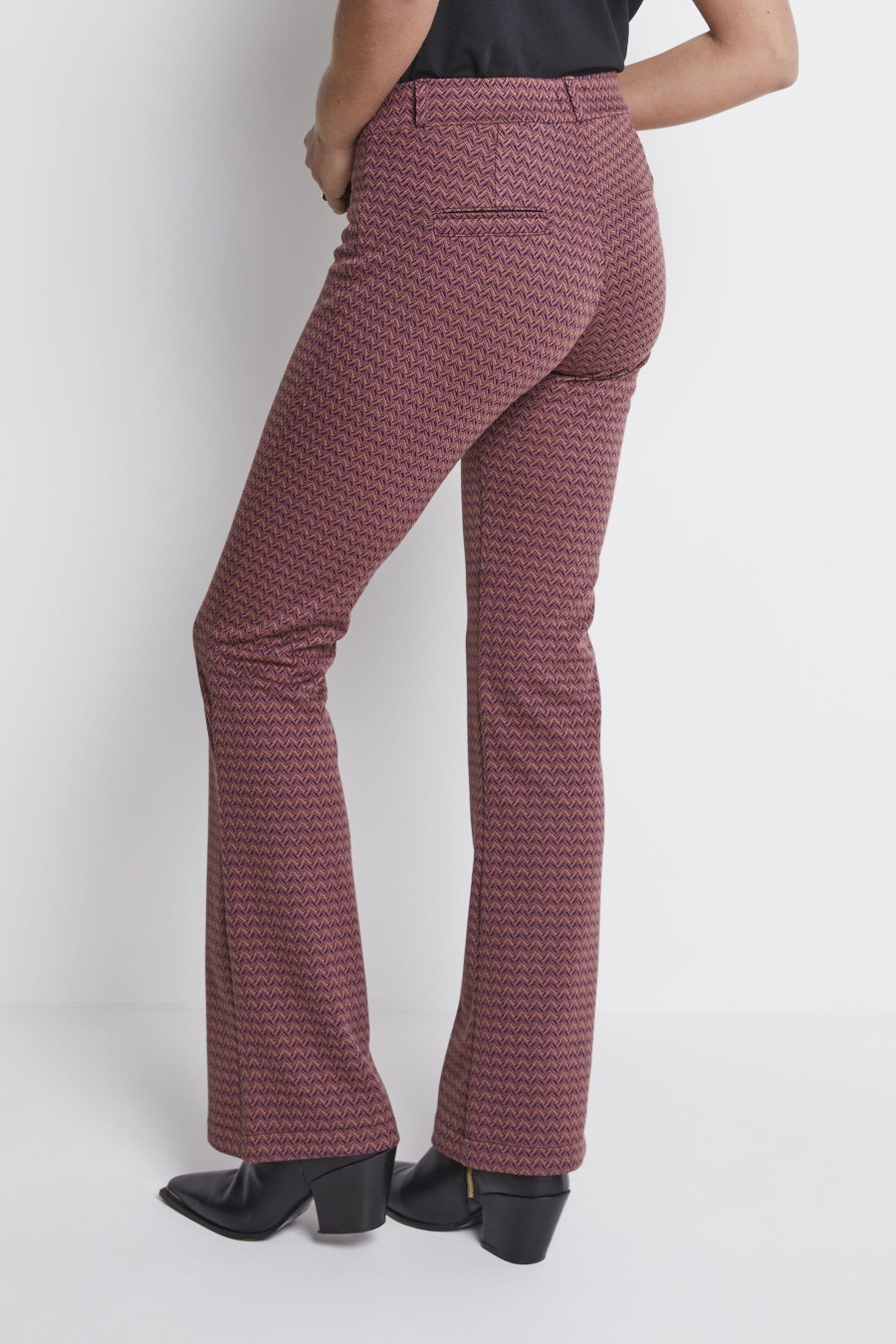 Dames Para Mi | Para Mi Broek Jade Zig Zag Mauve 232.189190