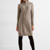 Dames Cecil | Cecil Brei Jurk Taupe Melange 143750 12479