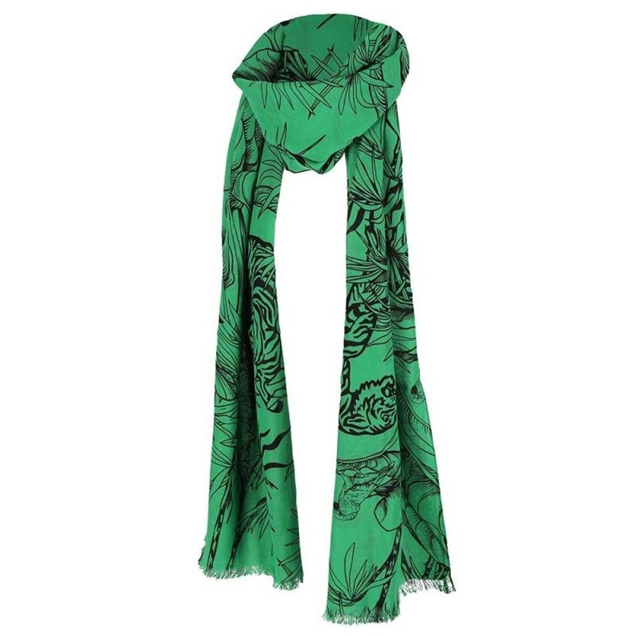 Dames Sarlini | Sarlini Lange Print Sjaal Green 000420-00397