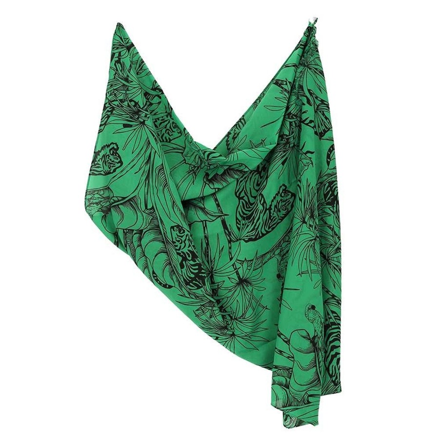 Dames Sarlini | Sarlini Lange Print Sjaal Green 000420-00397