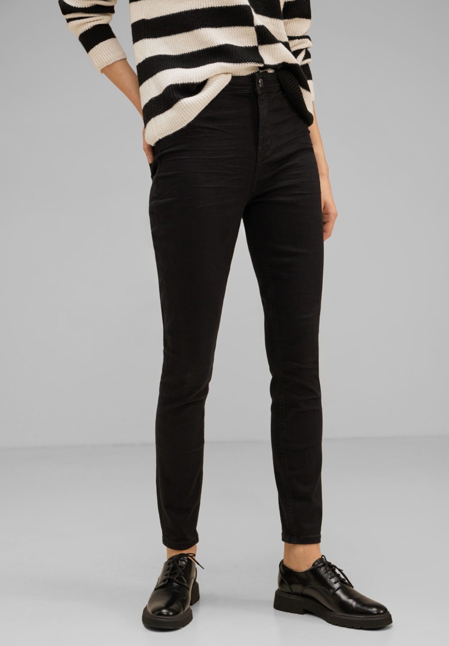 Dames Street One | Street One Skinny Jeans Black 376799 15284