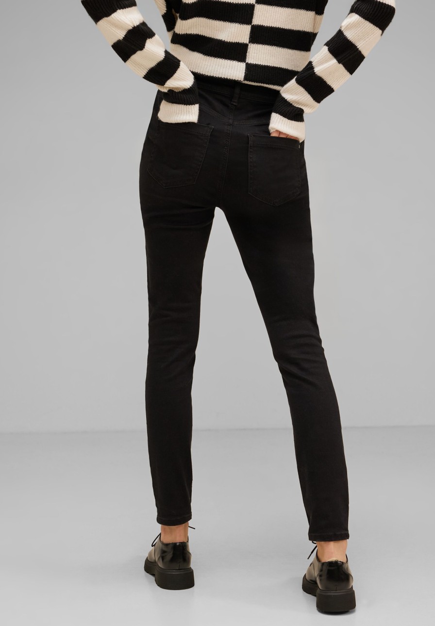 Dames Street One | Street One Skinny Jeans Black 376799 15284