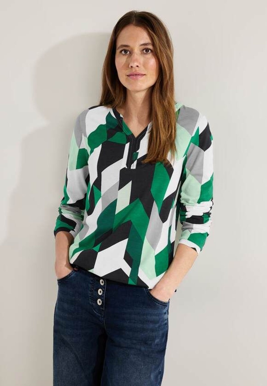 Dames Cecil | Cecil Grafische Print Shirt Easygreen 320654 35069