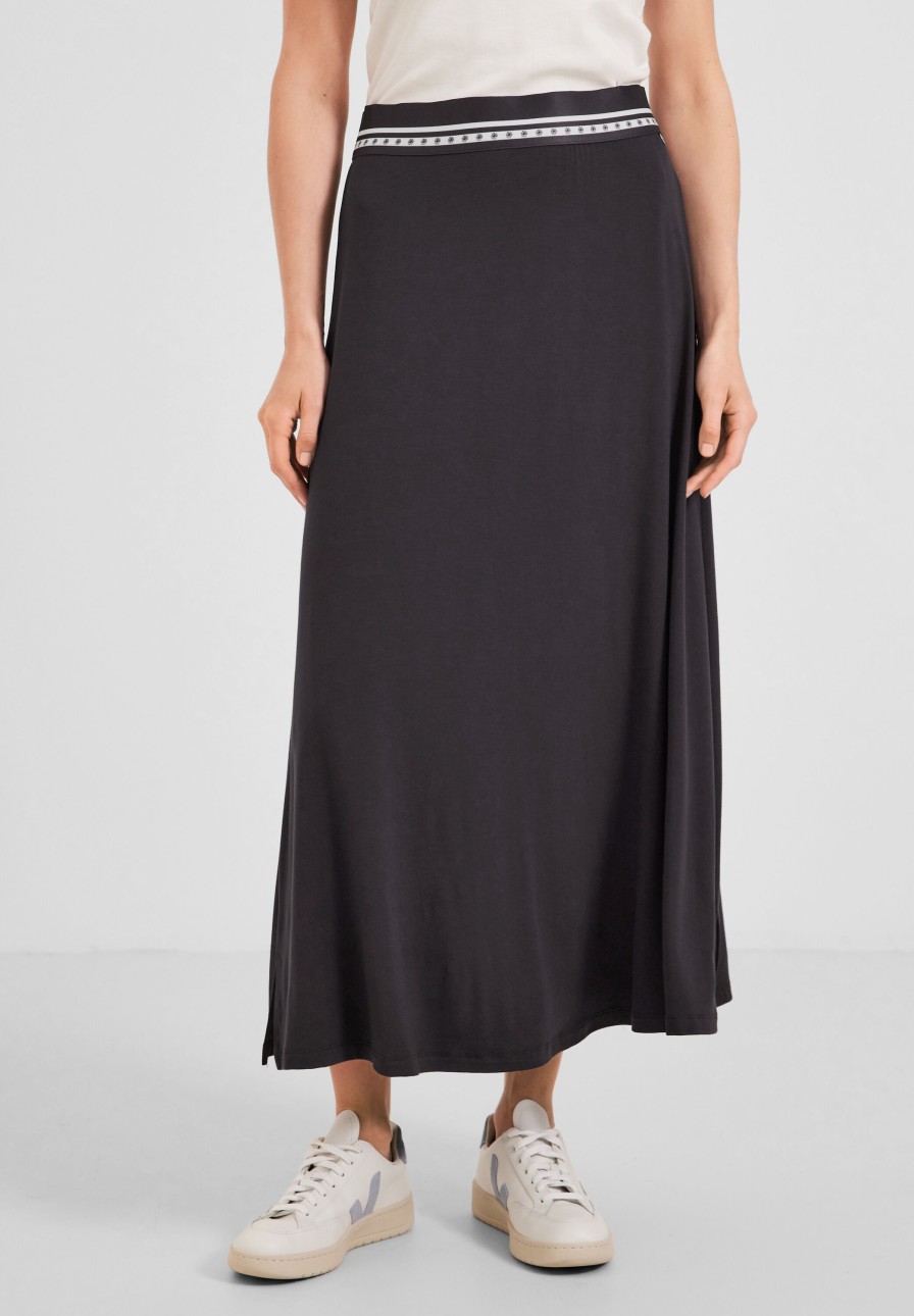 Dames Cecil | Cecil Maxi Rok Carbon Grey 361278 12538