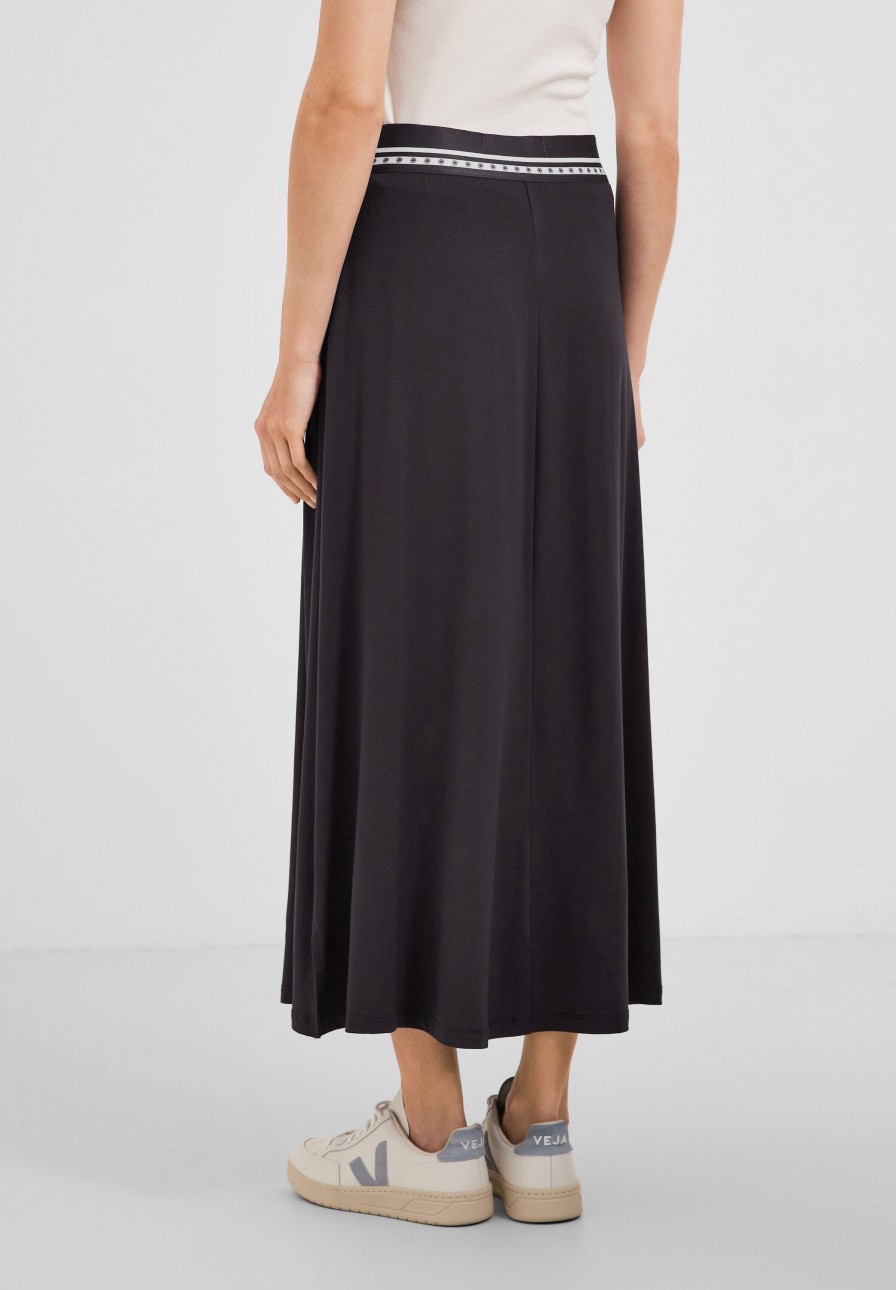 Dames Cecil | Cecil Maxi Rok Carbon Grey 361278 12538