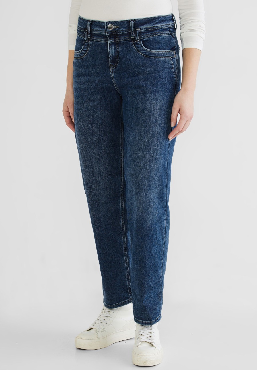 Dames Street One | Street One Straight Denim Indigo 376038 14836