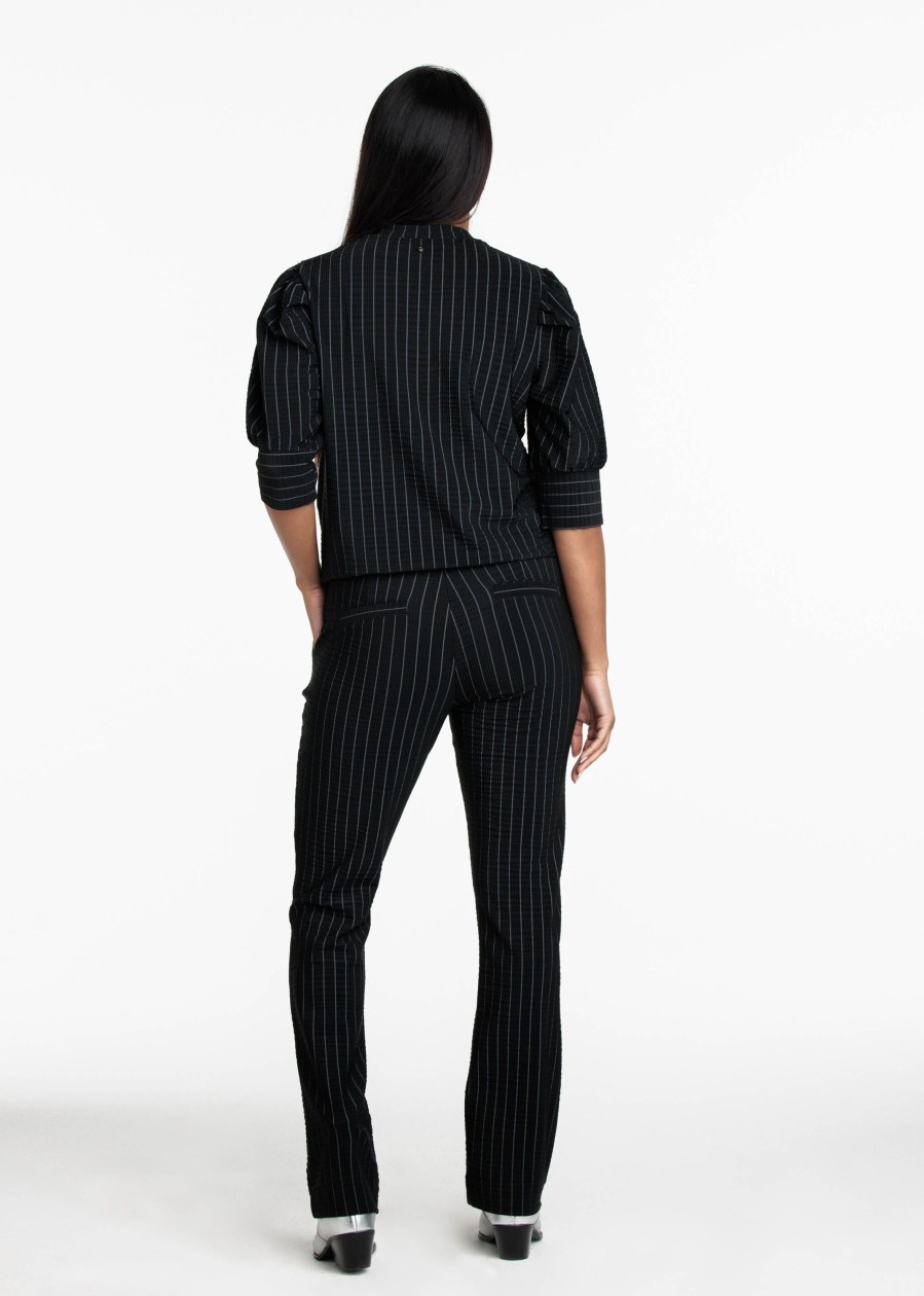 Dames Tramontana | Tramontana Pinstripe Broek Black Q09-09-101