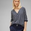 Dames Street One | Street One Ruit Blouse Deep Blue 344195 21238