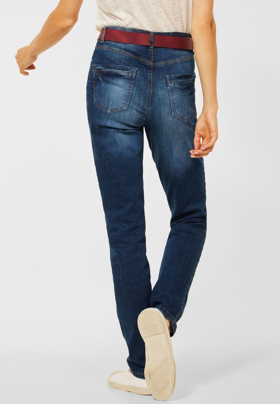 Dames Cecil | Cecil Toronto Denim Mid Blue Wash 374360 10235