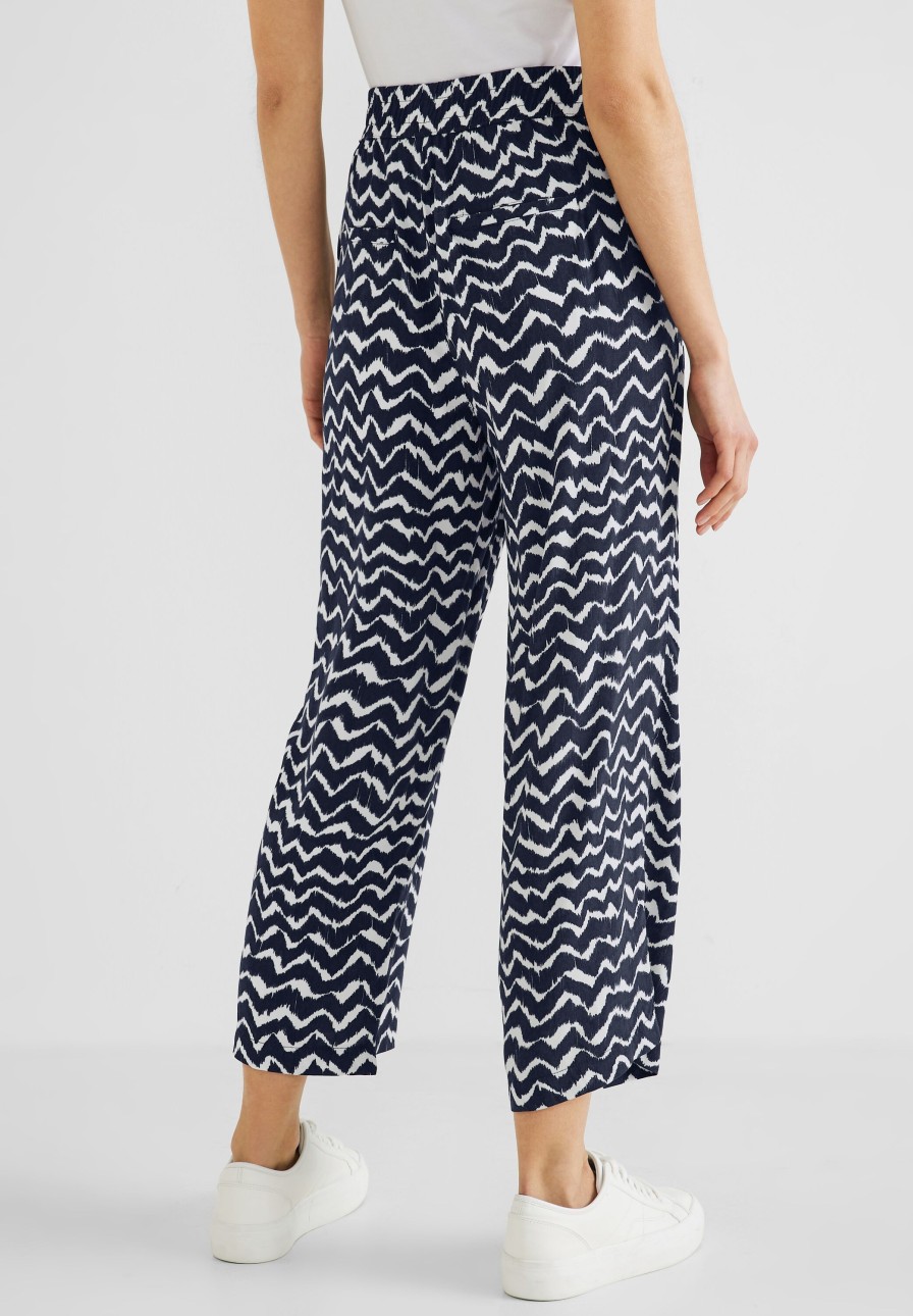 Dames Street One | Street One Print Broek Deep Blue 376414 31238