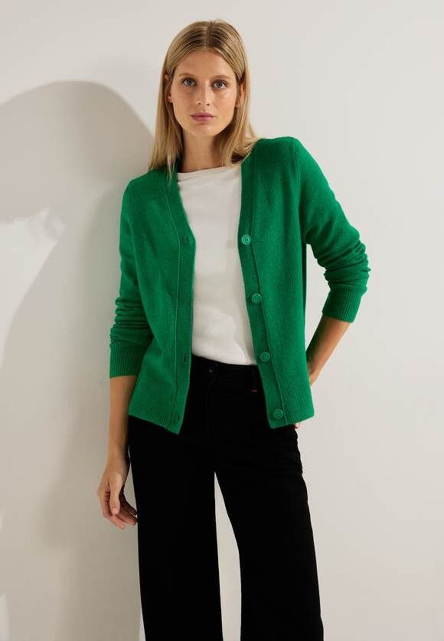 Dames Cecil | Cecil Knopen Vest Bright Green 253630 15279