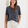 Dames Cecil | Cecil Print Shirt Night Sky Blue 320250 24077
