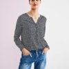 Dames Street One | Street One Animal Print Blouse Deep Blue 343793