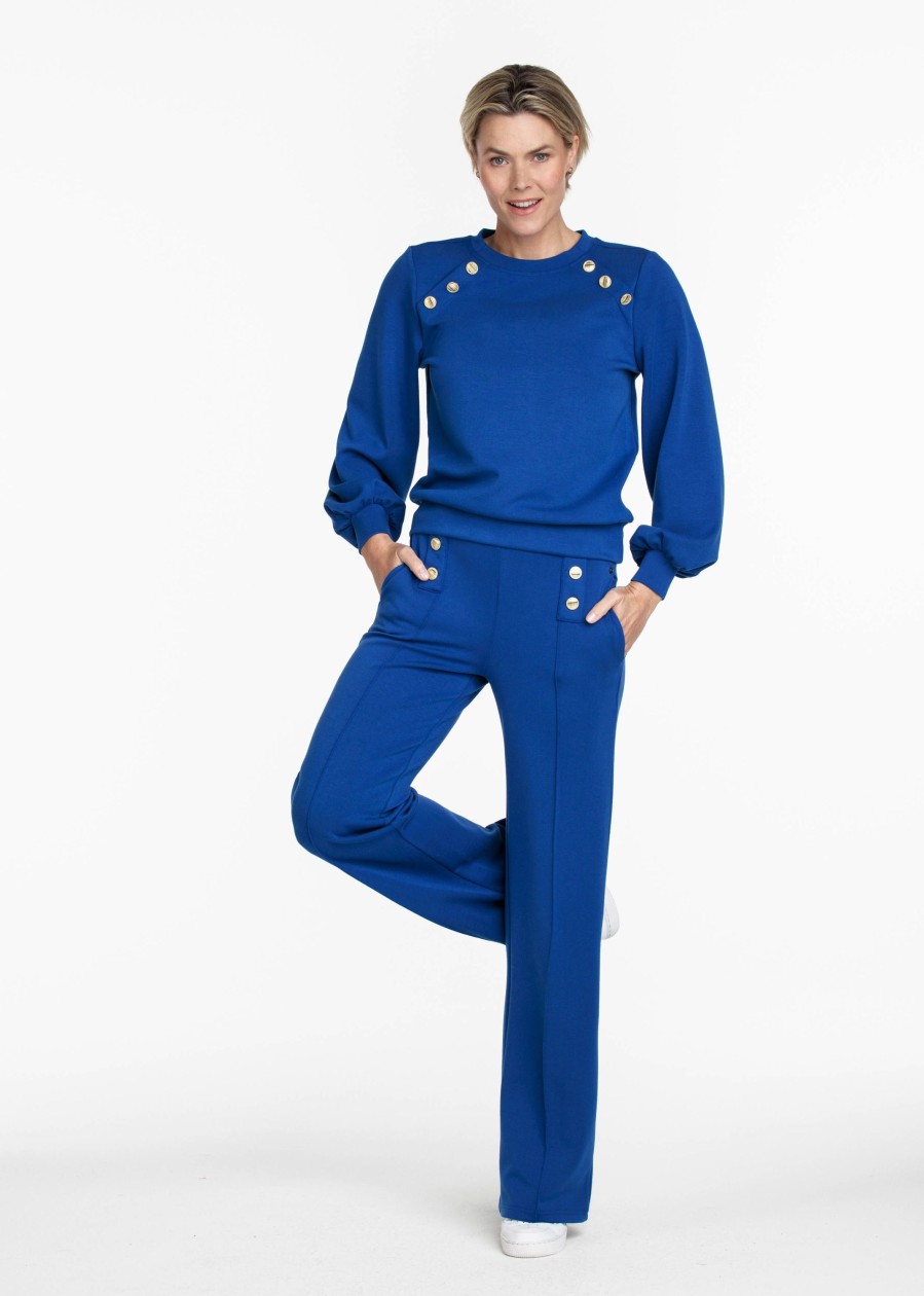 Dames Tramontana | Tramontana Knopen Broek Bright Blue C20-09-101