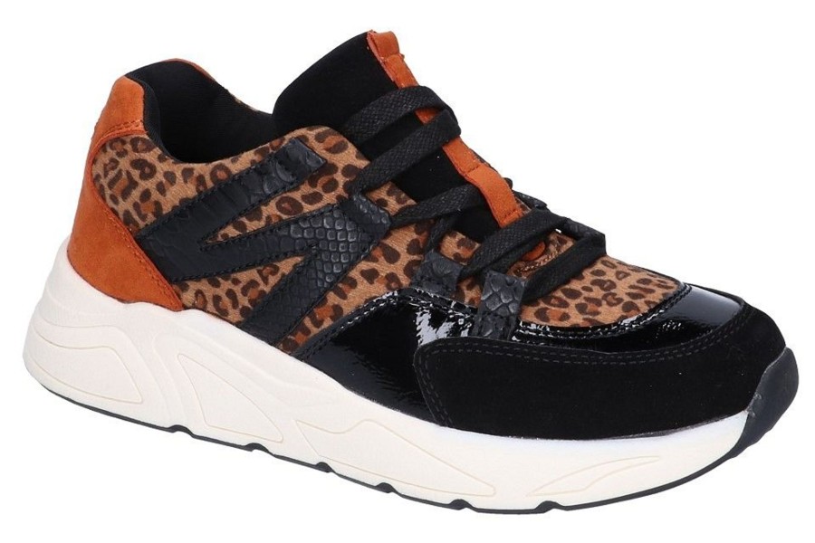 Dames Comforta | Super Cracks Sneaker Black Orange 481516