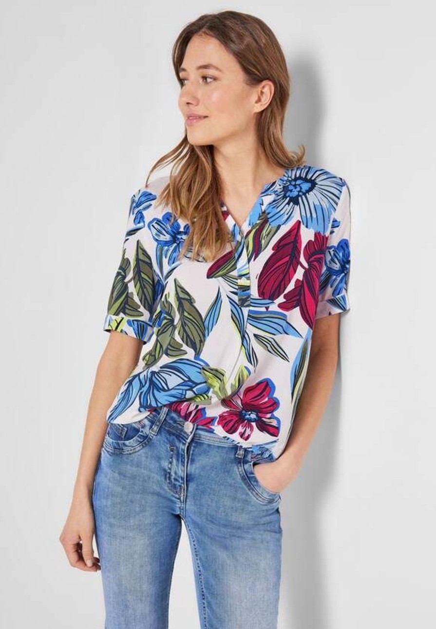 Dames Cecil | Cecil Bloemenprint Blouse Vanilla 343930 33474