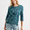 Dames Cecil | Cecil Print Shirt Deep Lake Green 320330 34926