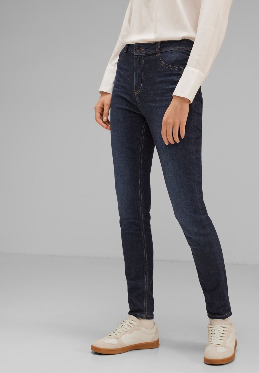 Dames Street One | Street One Skinny Jeans Indigo Blue 376796 15285