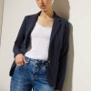 Dames Street One | Street One Jersey Blazer Deep Blue 211912 11238