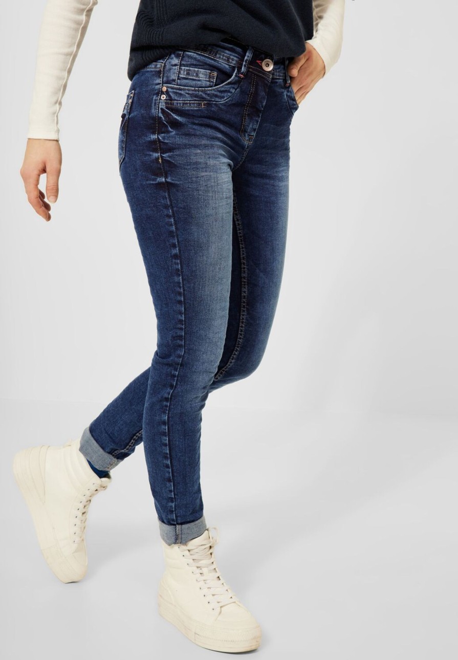 Dames Cecil | Cecil Denim Scarlett Mid Blue 374669 10235