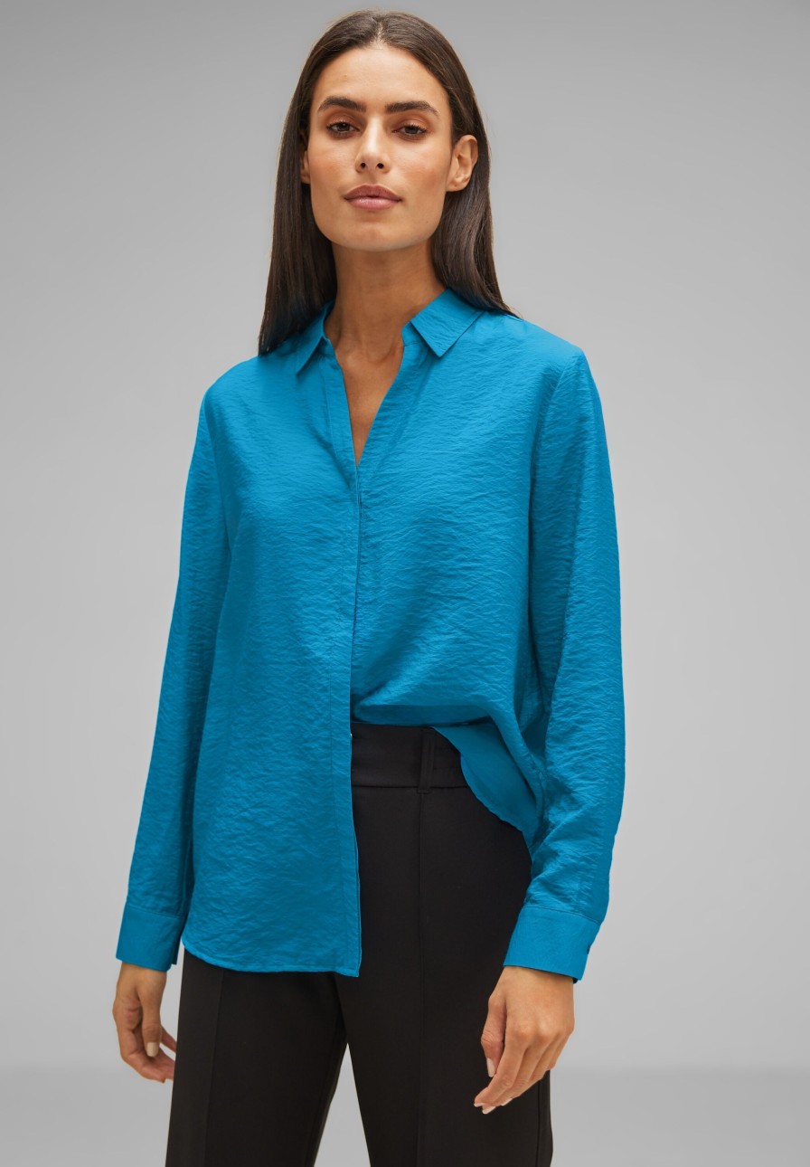 Dames Street One | Street One Viscose Blouse Aquamarine 344286 15371