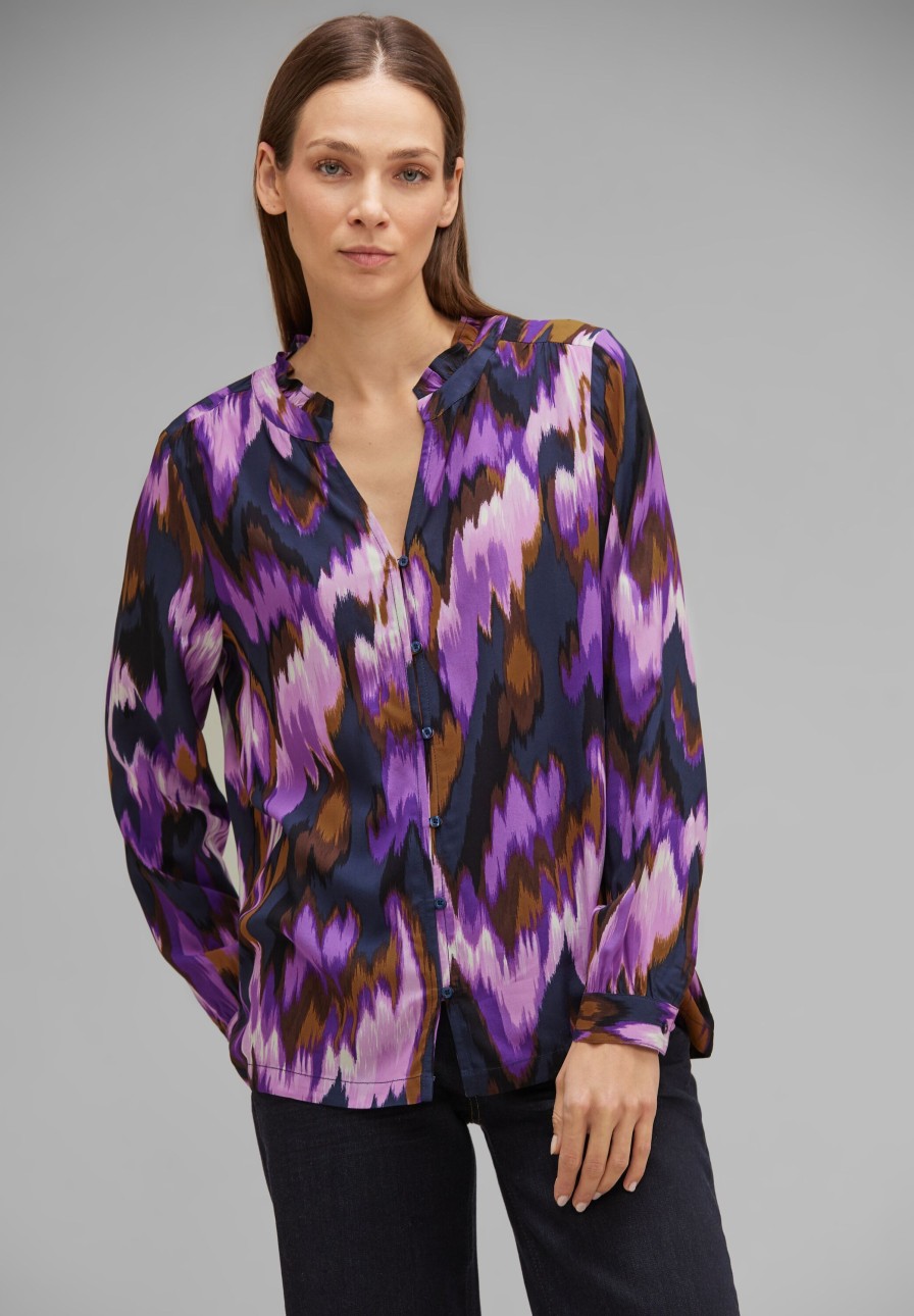 Dames Street One | Street One Print Blouse Pure Lilac 344339 35408