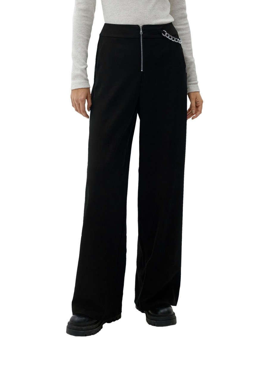 Dames S.Oliver | Qs Pantalon Met Rechte Prijp Zwart 2125265 9999