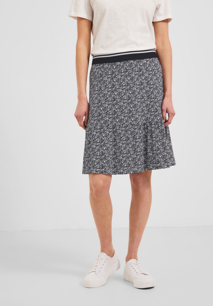 Dames Cecil | Cecil Print Rok Carbon Grey 361276 22538