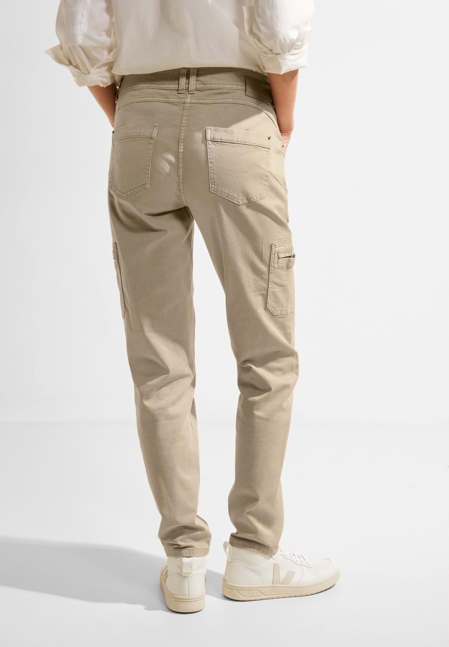 Dames Cecil | Cecil Cargo Broek Soft Sand Beige 376767 14605